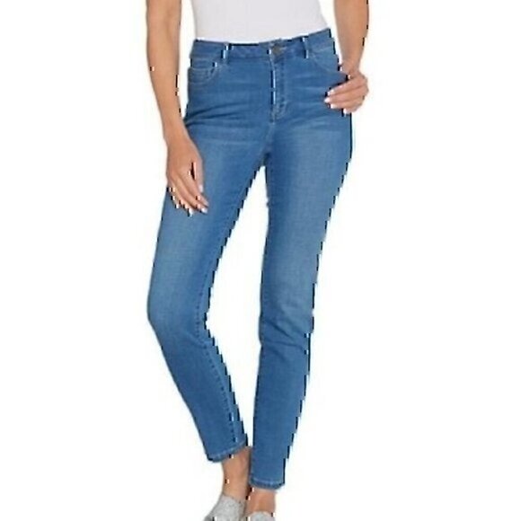 LOGO LORI GOLDSTEIN Plus Size Blue Light / Medium Wash Skinny Jean 22W / W40 40" - Picture 1 of 9